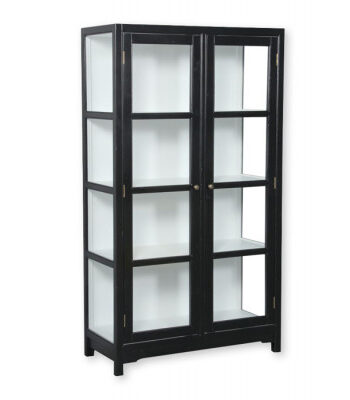 Barsø Vitrineskab 160x90x40 Cm Sort Hvid