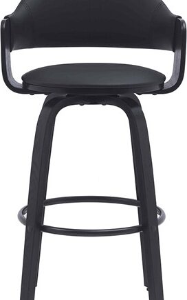 Barstol House Of Sander Depth Sort Imiteret Læder  H97ã B50 Cm  Siddehøjde 69 Cm