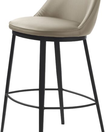 Barstol Nordique Design Gain Beige Kunstlæder Sort Metalbase