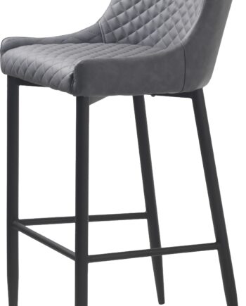 Barstol Nordique Design Ottowa Grå Pu Vintage Kunstlæder Metalben H105xb47