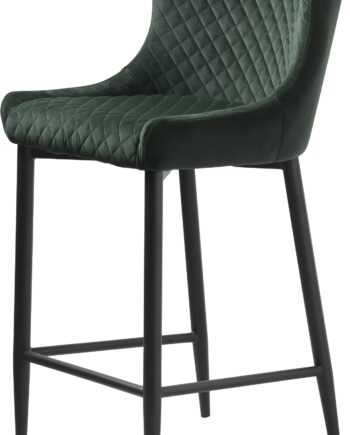 Barstol Ottowa Fra Nordique Design   Dybgrøn Fløjl Med Sorte Metalben  H105ã B47   Cm