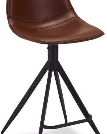Barstol Raymond   Hallmark Kirkcolm   Lysebrun Pu-læder  Stålbase  H98ã B48ã L57 Cm