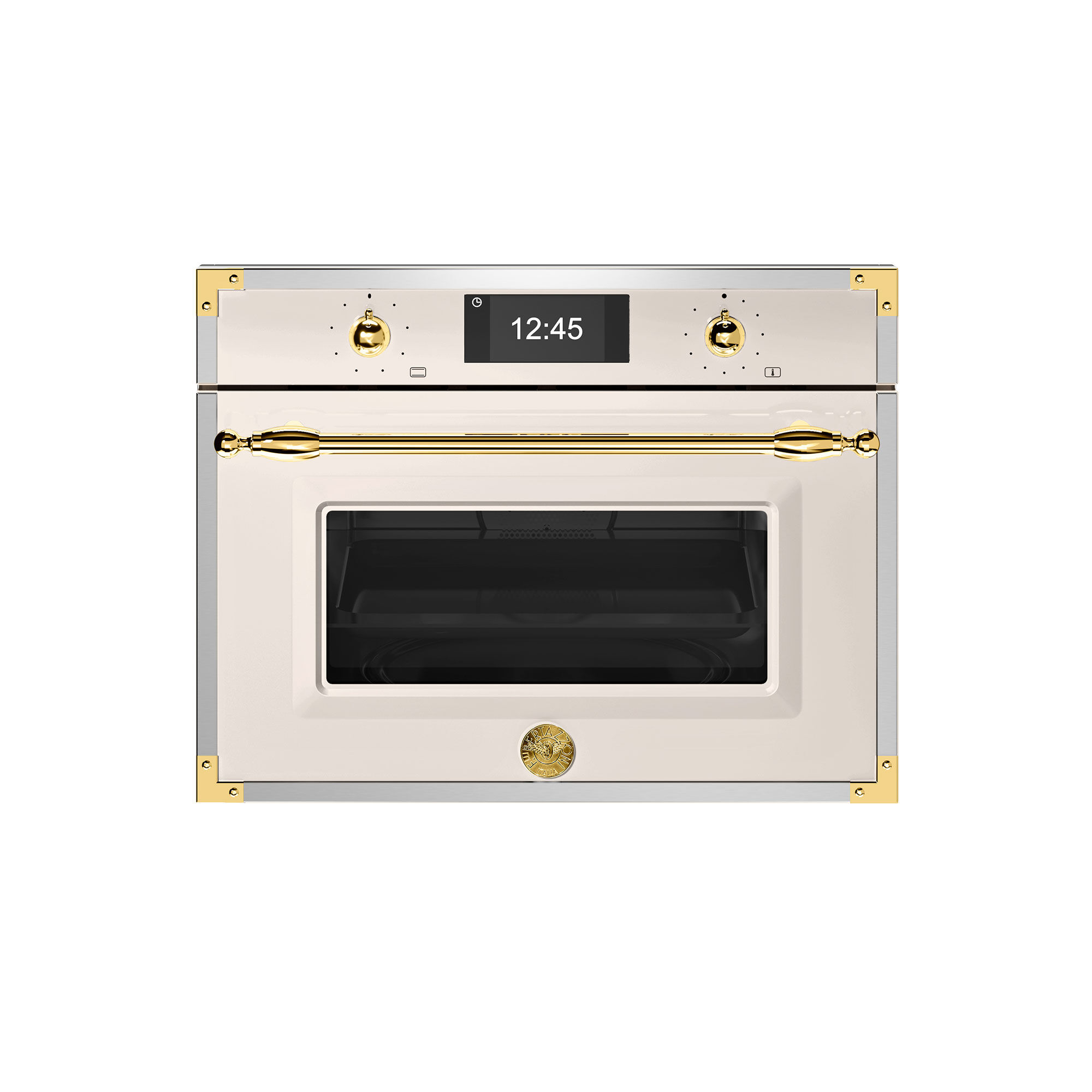 Bertazzoni Fher4077mtag3 Heritage Kombiovn Med Mikrobølgefunktion Elfenbenshvid Guld