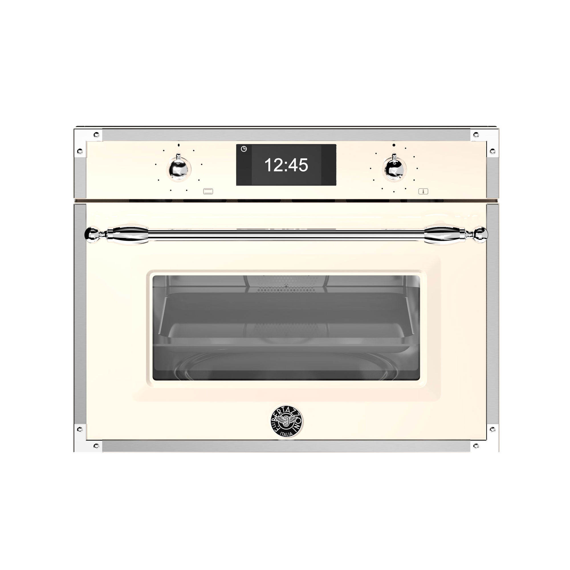 Bertazzoni Fher4077mtax3 Heritage Kombiovn Med Mikrobølgefunktion Elfenbenshvid Krom