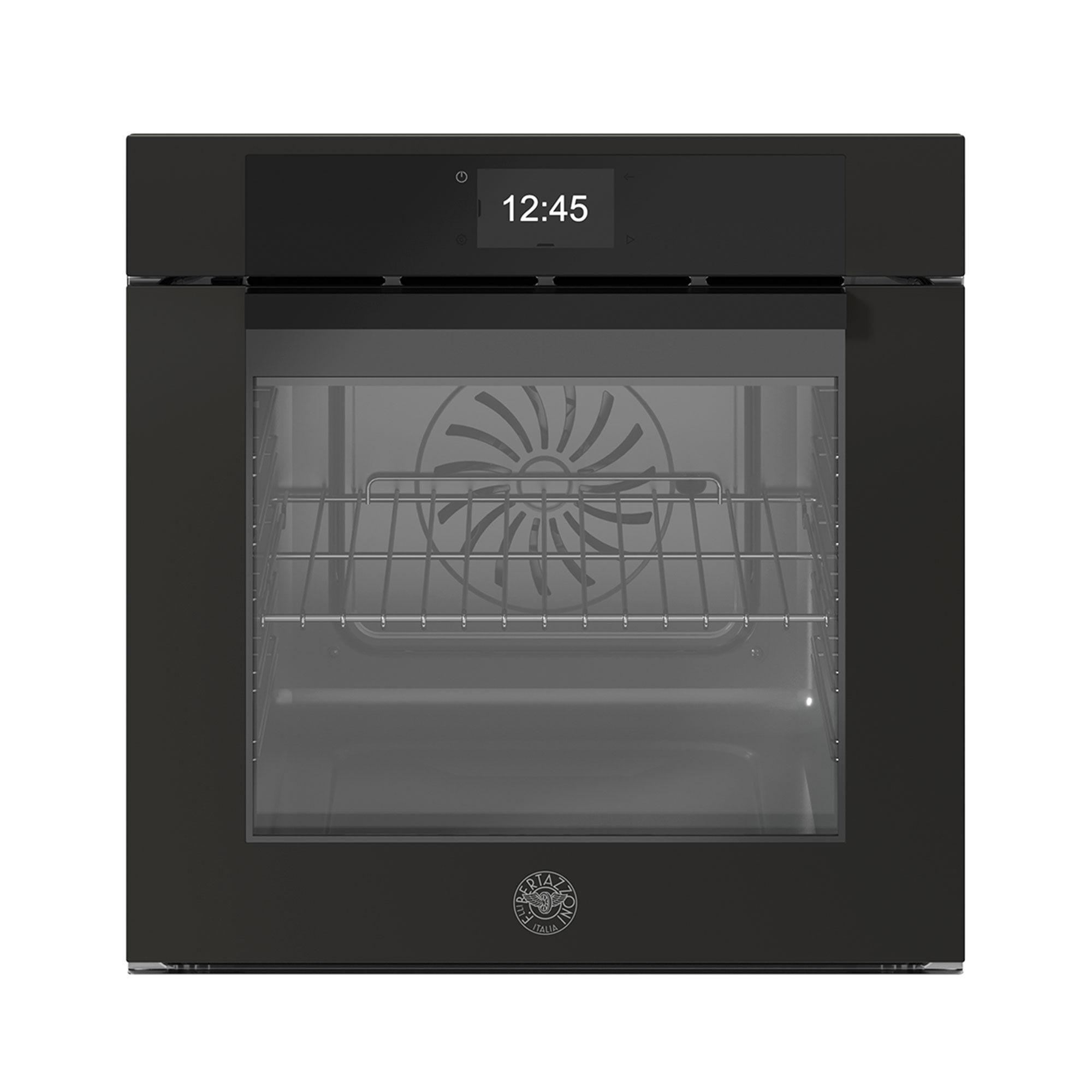 Bertazzoni Fmod6117ptn3 Modern Indbygningsovn Med Pyrolyse 80 Liter Carbonio