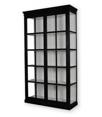 Bjørnø Vitrineskab 225x127x47 Cm Sort Hvid
