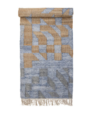 Bloomingville Vikka Tæppe  Blå  Jute  : 75cm   : 245cm