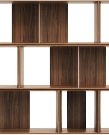 Bogreol Kave Home Litto Modulært Design   Mørk Naturtræsfiner H114xb30xl202 Cm