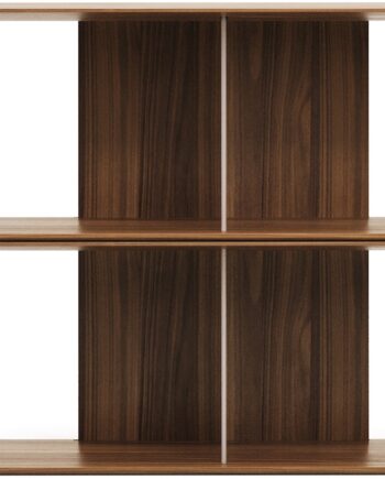 Bogreol Kave Home Litto Modulopbygget   Mdf Med Valnøddetræsfiner Mørk Natur H76ã B101ã D30 Cm