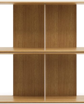 Bogreol Kave Home Litto Naturfiner Modulopbygget 101x30x76 Cm Med   Hylder Og Vægbeslag