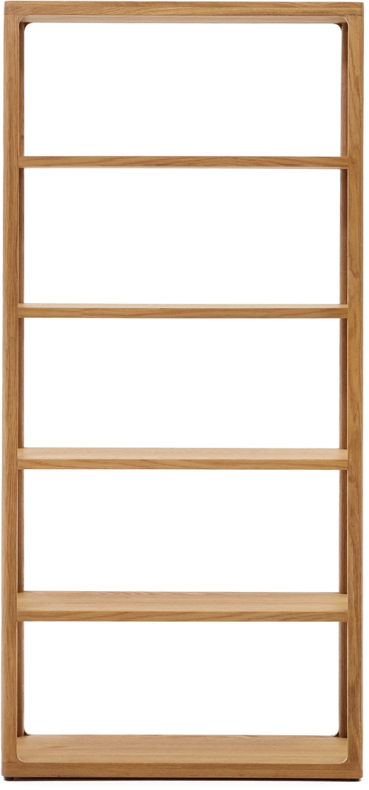 Bogreol Kave Home Maymai 193x90x40 Cm Natur Egetræ   Hylder Anti-tip System