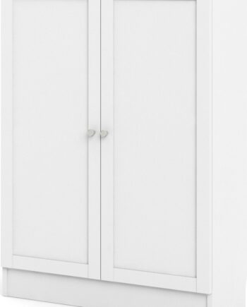 Bogreol Opbevaringsreol Vesterholm Basic Vægmonteret Med Låge  Hvid H107   B79   D28 Cm
