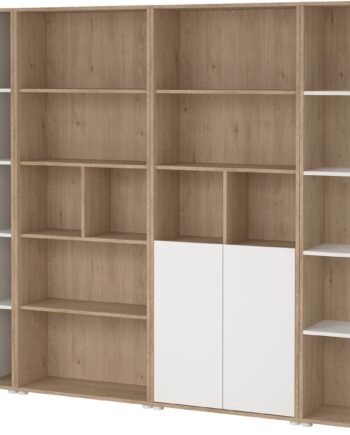 Bogreol Opbevaringsreol Vesterholm Formé H205ã B241ã D34 Cm Hvid Jackson Hickory Spånplade