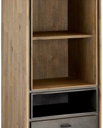 Bogreol Raymond   Hallmark Derby   Akacietræ     Hylder     Skuffer  H187xb60xd40 Cm  Brun