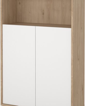 Bogreol Reol Vesterholm Formé   Skabe  Hvid Jackson Hickory  Spånplade  H124   B80   D34 Cm