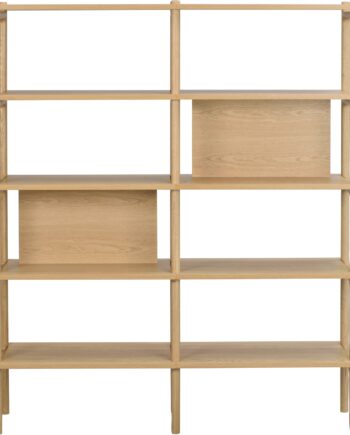 Bogreol Rowico Holton 10 Hylder Massiv Egetræ Lakeret Reol 166x140x36 Cm Rumdeler Nordisk Design