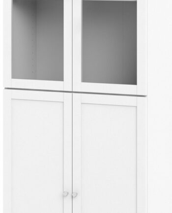Bogreol Vesterholm Basic H203xb79xd28 Cm Hvid Med Glasdøre Og Låger