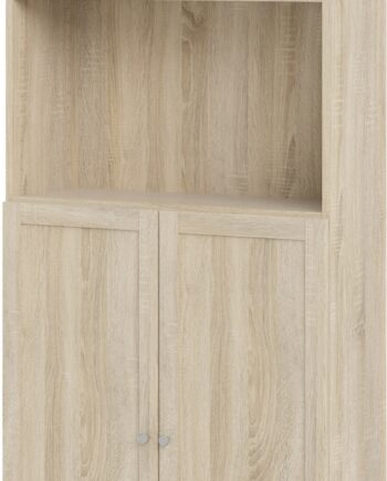 Bogreol Vesterholm Basic Smal Opbevaringsreol   Hylder Og Låger Natur  Spånplade Folie H203ã B79ã D28 Cm