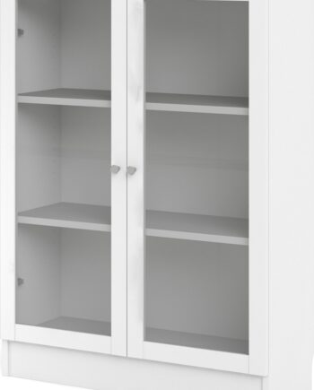 Bogreol Vesterholm Basic Vægmonteret  Hvid Med   Glasdøre H107   B79   D28 Cm Spånplade Folie