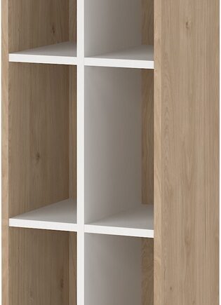 Bogreol Vesterholm Formé    Hylder Med Skillevæg  Hvid Jackson Hickory  Spånplade Mdf  H205ã B41ã D34 Cm