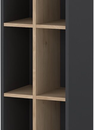 Bogreol Vesterholm Formé    Hylder Med Skillevæg  Jackson-hickory Matgrå  Spånplade Mdf  H205ã B41ã D34 Cm