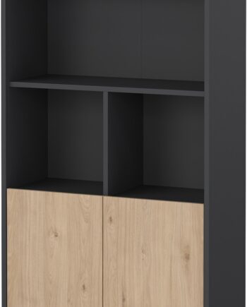 Bogreol Vesterholm Formé    Låger  Jackson-hickory Matgrå  Spånplade  H205xb80xd34 Cm