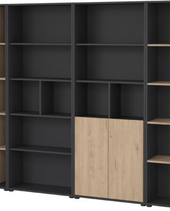 Bogreol Vesterholm Formé Opbevaringsreol   Spånplade Jackson-hickory Matgrå H205ã B241ã D34 Cm