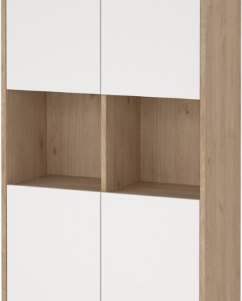Bogreol Vesterholm Formé  Reol Med   Låger  Hvid Jackson Hickory  Spånplade  H205   B80   D34 Cm