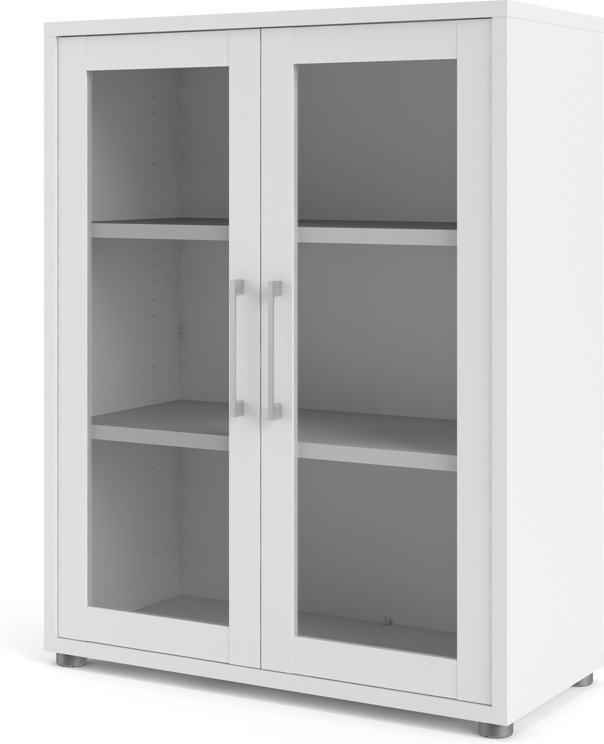 Bogreol Vesterholm Prima Med Glasdøre Hvid Spånplade Melamin H113xb89xd40 Cm