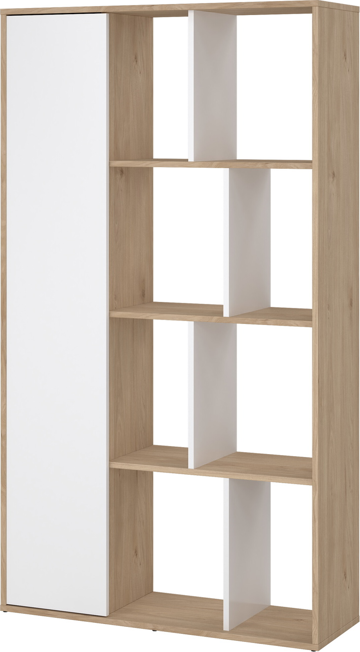 Bogreol Vesterholm Rim Jackson Hickory Hvid Højglans H157xb89xd30 Cm Vægmonteret Justerbare Hylder Fsc
