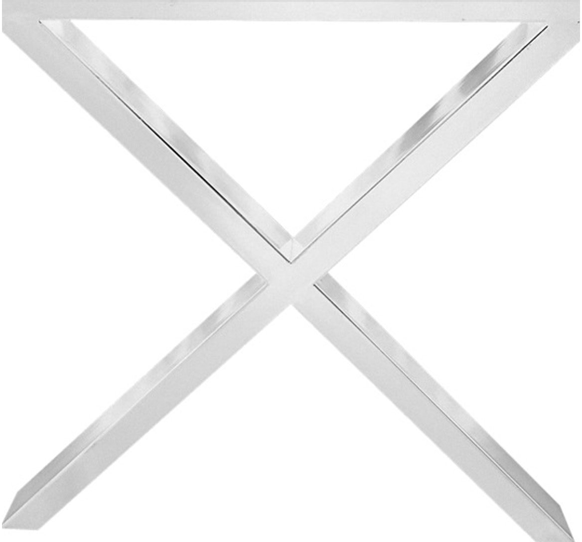 Bordben Til Plankebord House Of Sander Base Krydsstel Hvid Pulverlakeret Stål H71ã B15ã L70 Cm