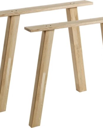 Bordben Til Plankebord Woood Tablo  -formede   Fsc-certificeret Egetræ Klar Finish 72x79x10 Cm
