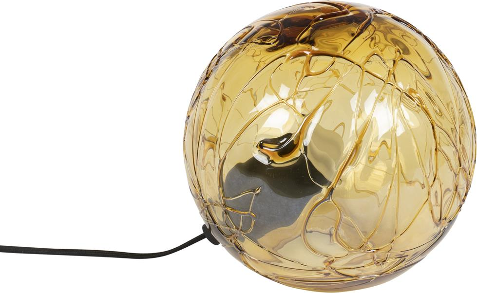Bordlampe Dutchbone Lune   Rund Glaslampe ø25 Cm Med Dæmpbar Gu10 Led  Varm Gylden Finish Til Stue