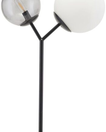 Bordlampe House Doctor Twice Glas- Og Jernlampe H42 Cm Med Røgfarvede Og Hvide Glaskupler