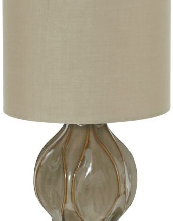 Bordlampe House Doctor Woma  Keramisk Fod   Hørskærm  Sand  ø22   H69 Cm