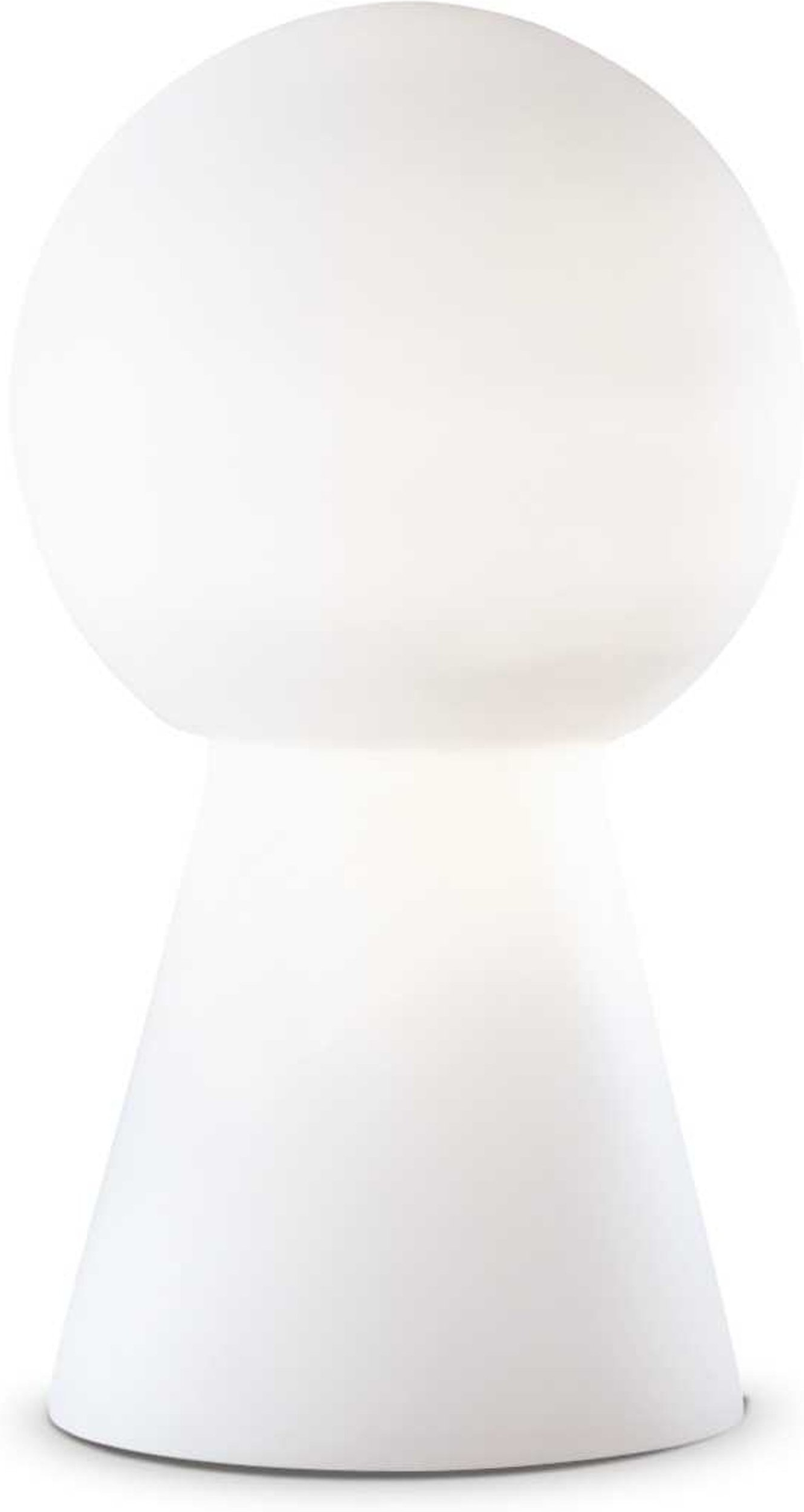 Bordlampe Ideal Lux Birillo Designlampe Hvidblæst Glas ø22 H39 Cm Med Kromfod