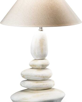 Bordlampe Ideal Lux Dolomiti   Stof   Keramik Stenfarvet ø38ã H56 Cm
