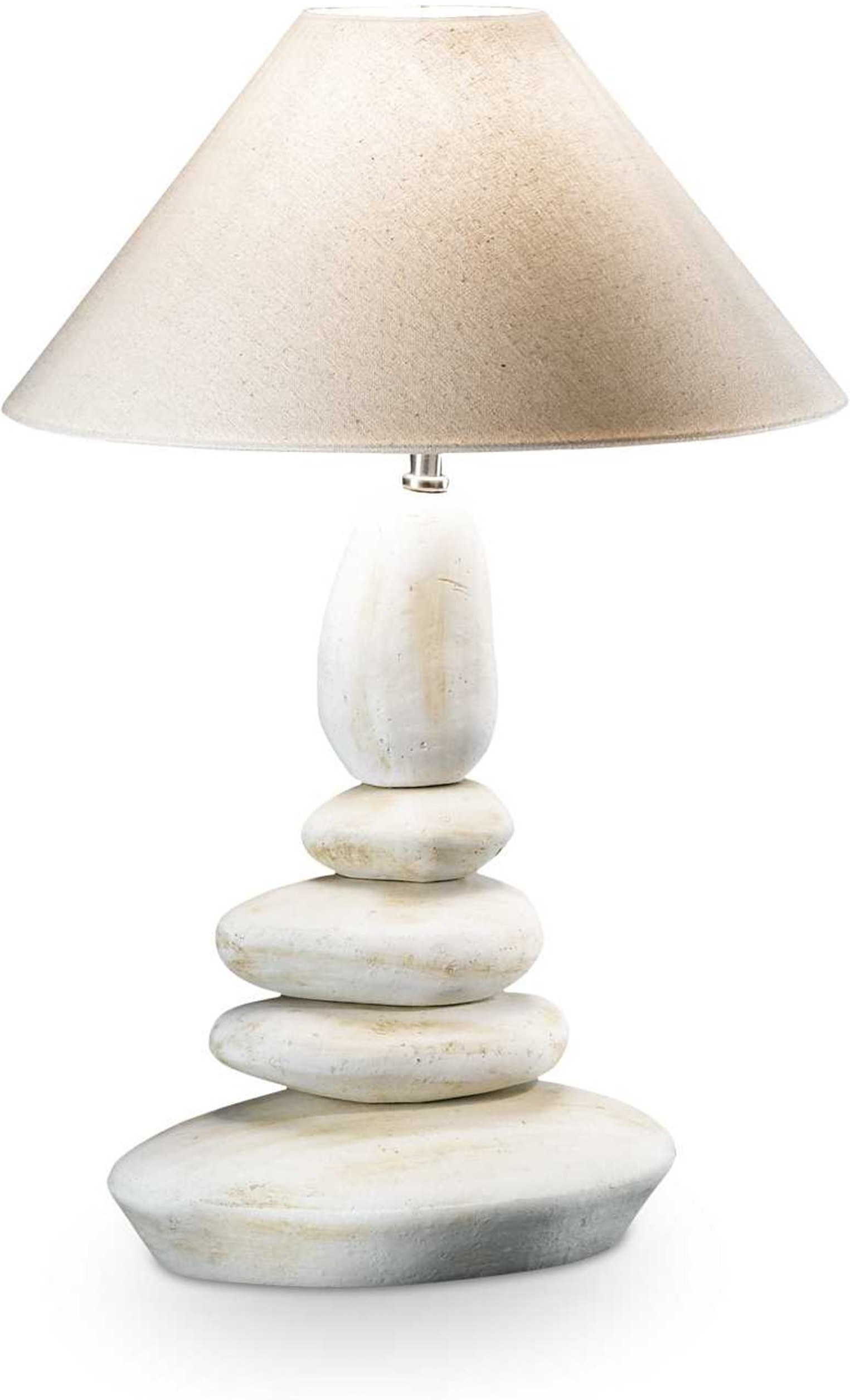 Bordlampe Ideal Lux Dolomiti Stof Keramik Stenfarvet ø38ã H56 Cm