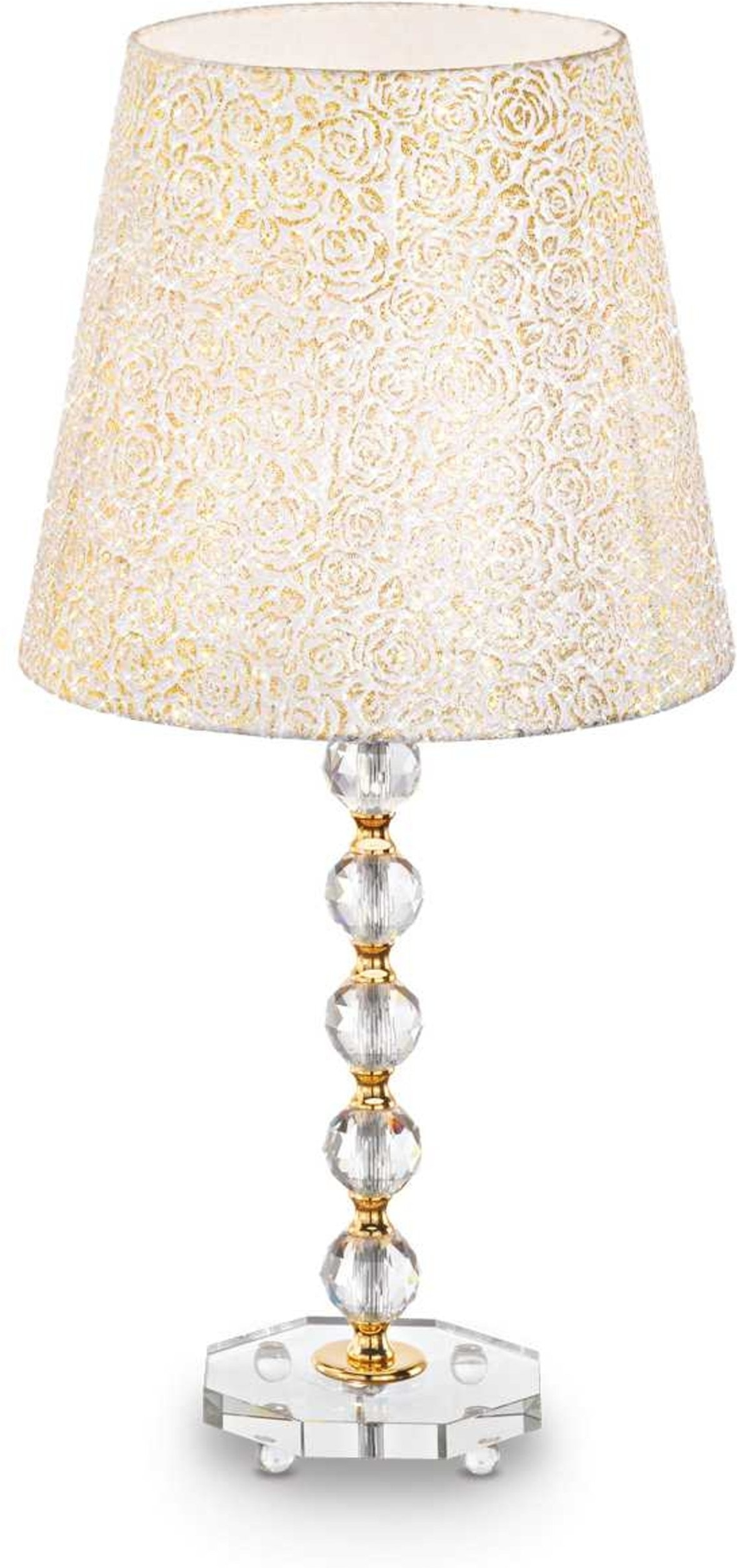 Bordlampe Ideal Lux Queen ø35 H67 Cm Guld Gennemsigtig