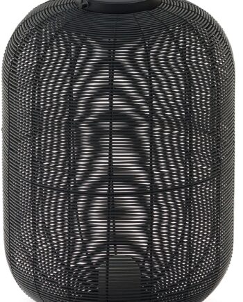 Bordlampe Kave Home Saranella Led Genopladelig Polyrattan Sort Usb
