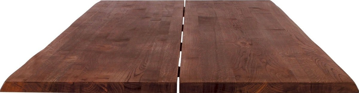 Bordplade Til Café- Og Sofabord House Of Sander Curve Massiv Egetræ Mocca 130x72x3 Cm