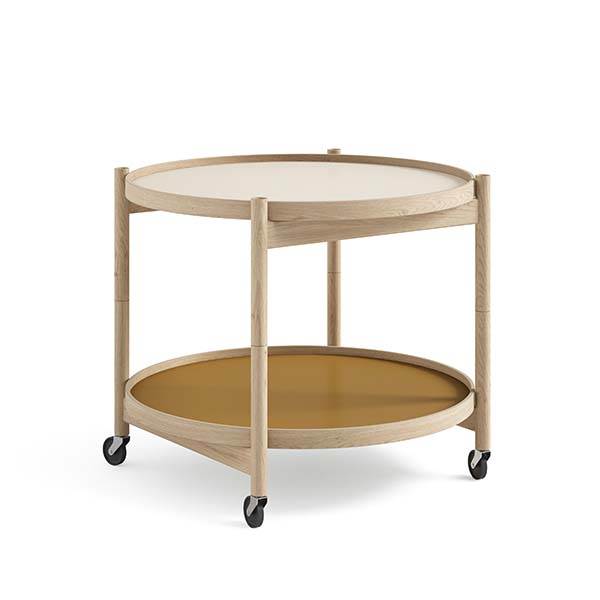 Brdr  Krüger Bølling Bakkebord 60 Cm  Eg Ubehandlet  Bakke  : Gul Cream   Bakke  : Beige Brun  : Erling Christensen Møbler