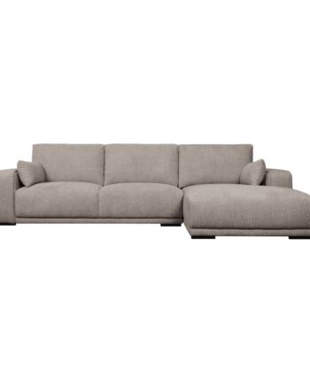 California Sofa     Højre Chaiselong Og   Armpuder Brun Stof Og Sort Metal