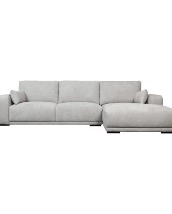 California Sofa     Højre Chaiselong Og   Armpuder Grå Stof Og Sort Metal