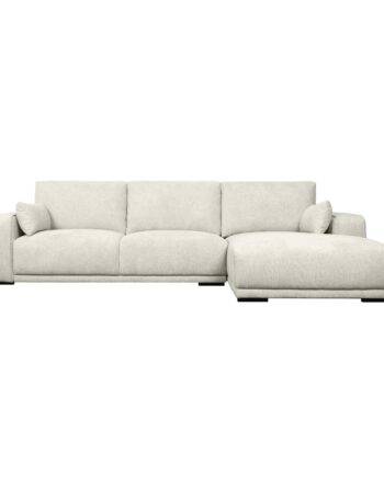California Sofa     Højre Chaiselong Og   Armpuder Sand Stof Og Sort Metal