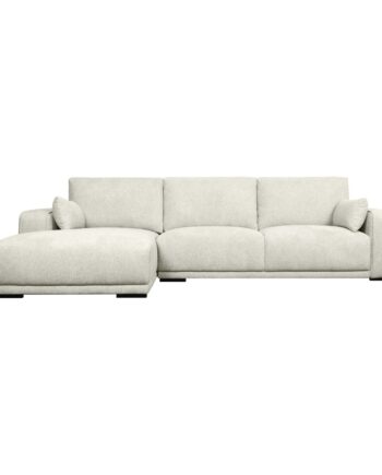 California Sofa     Venstre Chaiselong Og   Armpuder Sand Stof Og Sort Metal