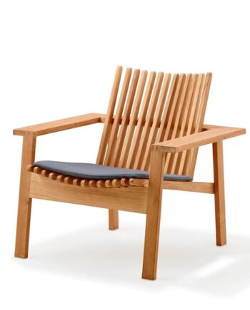 Cane-line Amaze Loungestol Teak Med Hynde   Grå  : Erling Christensen Møbler