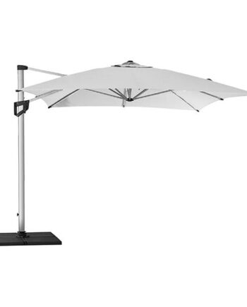 Cane-line Hyde Luxe Parasol Inkl  Fod 3x4    Silver  Mat Anodized     Dusty White Fabric  : Erling Christensen Møbler