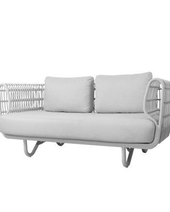 Cane-line Nest   Pers  Sofa Hvid Med Hvide Hynder  : Erling Christensen Møbler
