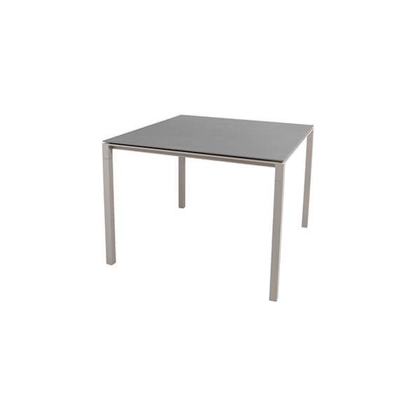 Cane-line Pure Havebord 100x100 Cm Basalt Grå Bordplade  Stel: Taupe
